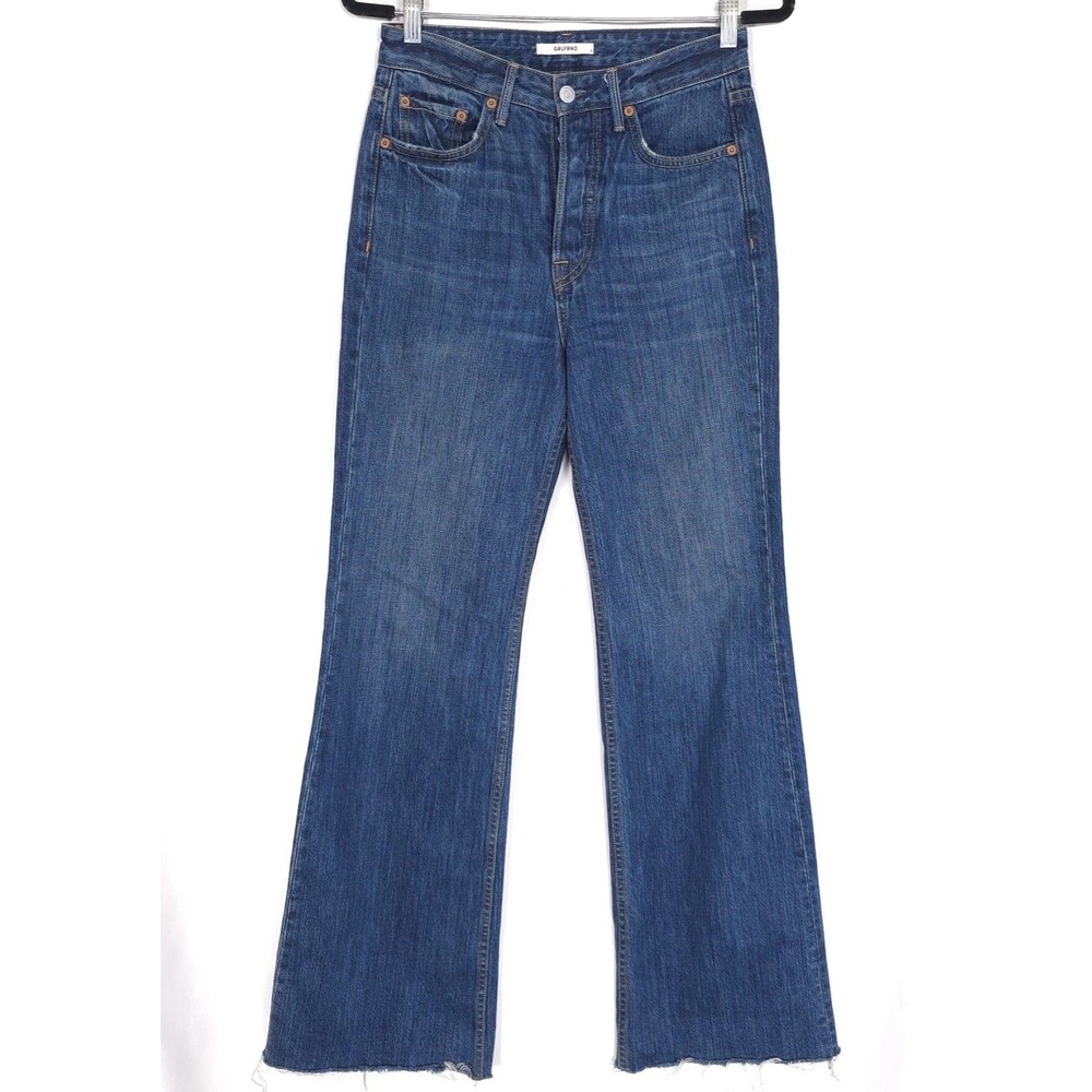 GRLFRND Carla Flare Bootcut Straight Jeans Blue Sunday Raw Hem ORGANIC COTTON 26 - Picture 2 of 16